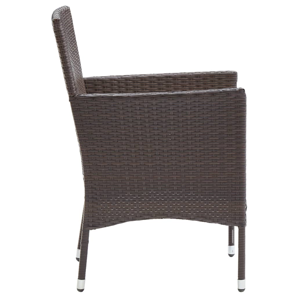 vidaXL Rattan Dining Chairs 2 Pcs Outdoor Wicker Dining Chair Poly Rattan-22