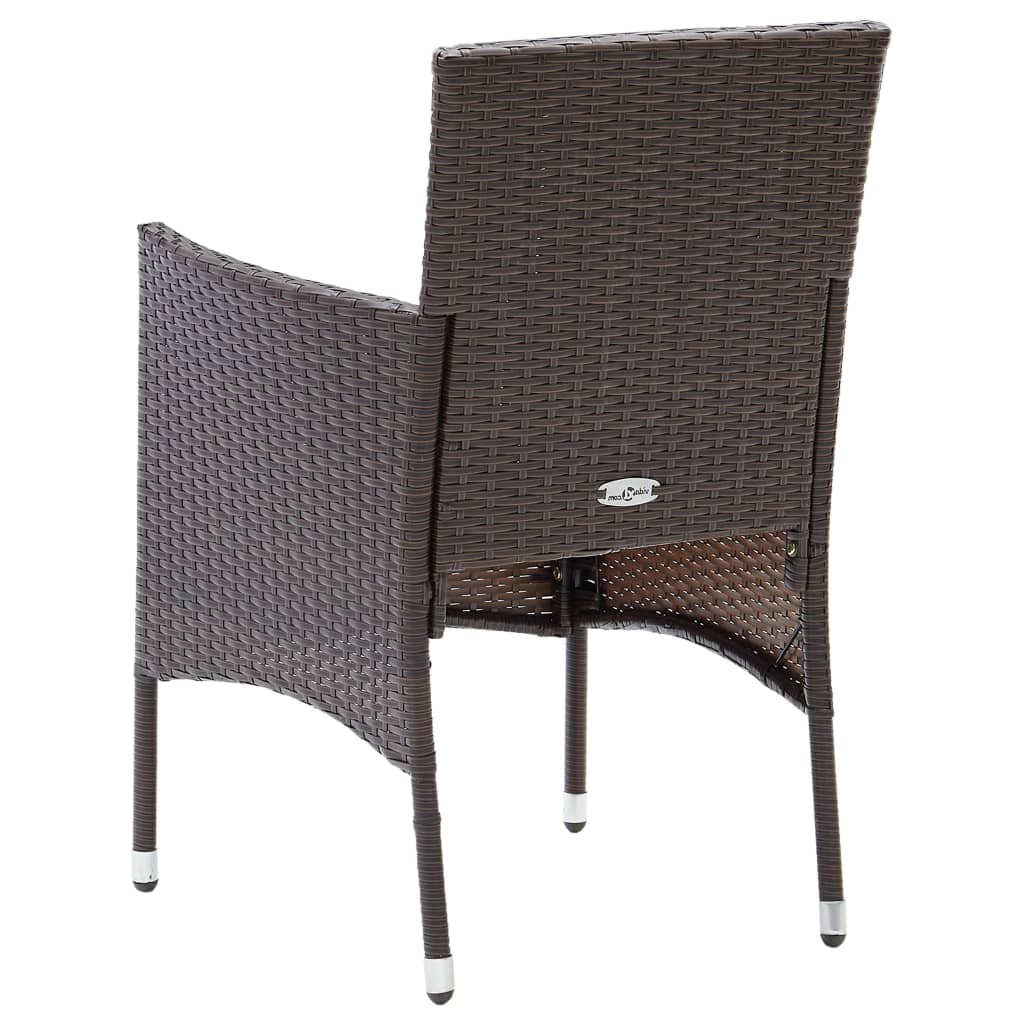 vidaXL Rattan Dining Chairs 2 Pcs Outdoor Wicker Dining Chair Poly Rattan-25