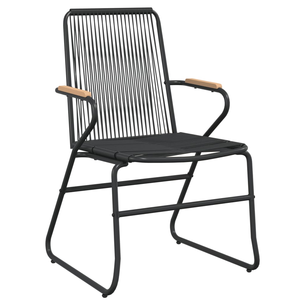 vidaXL Patio Chairs 2 pcs Black 22.8"x23.2"x33.7" PVC Rattan-0