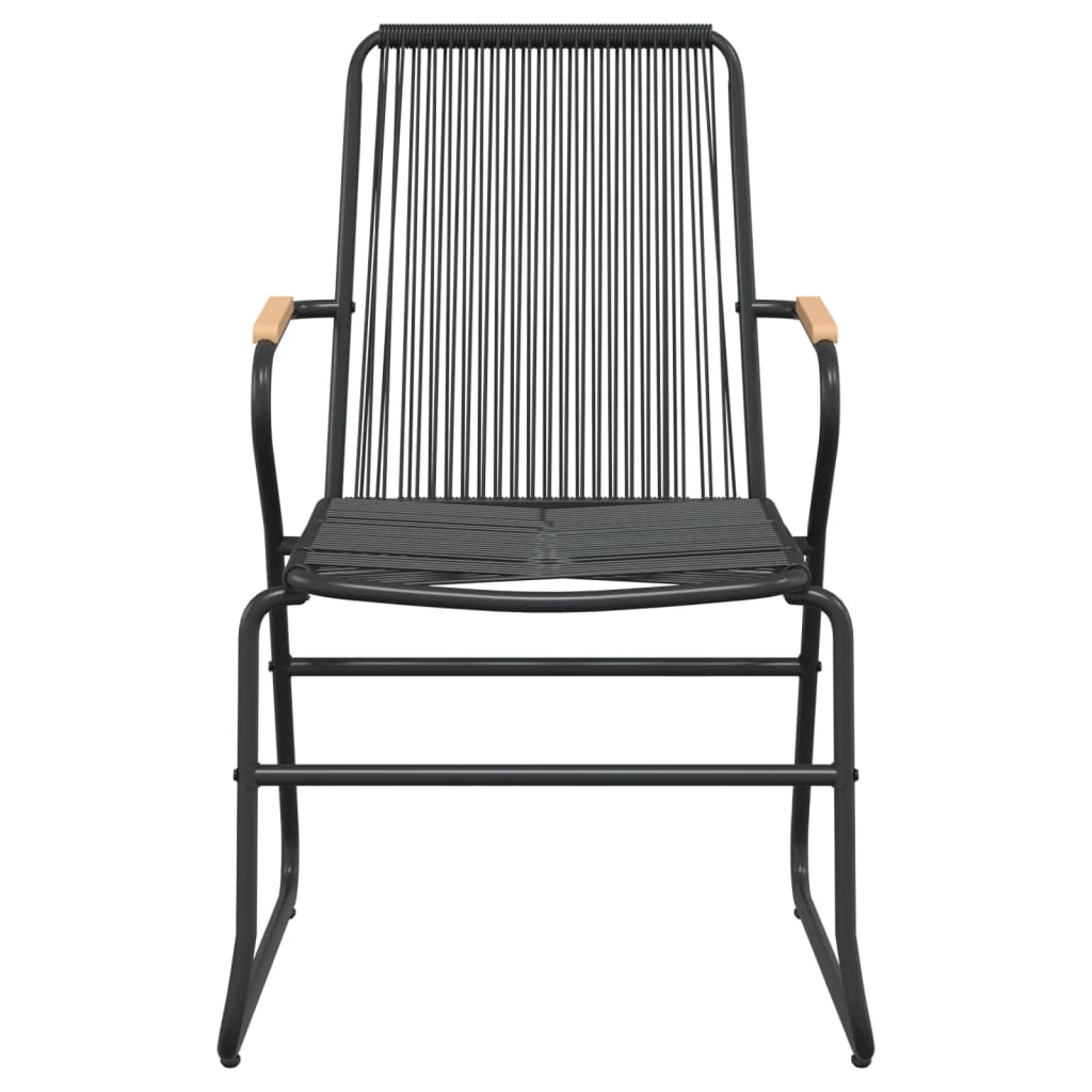 vidaXL Patio Chairs 2 pcs Black 22.8"x23.2"x33.7" PVC Rattan-1