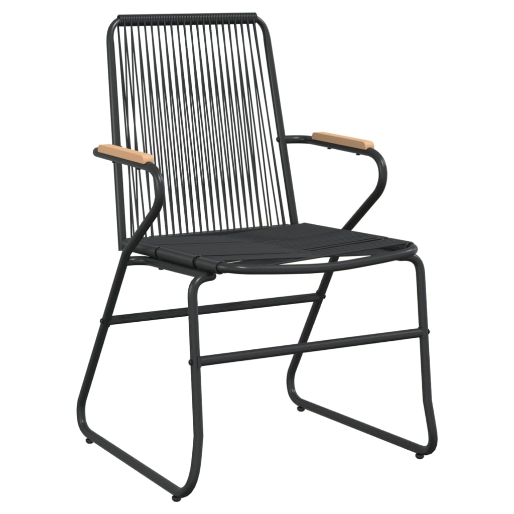 vidaXL Patio Chairs 4 pcs Black 22.8"x23.2"x33.7" PVC Rattan-1