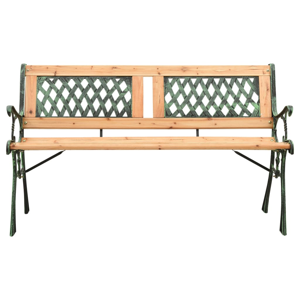 vidaXL Patio Bench 48" Cast Iron and Solid Firwood-1
