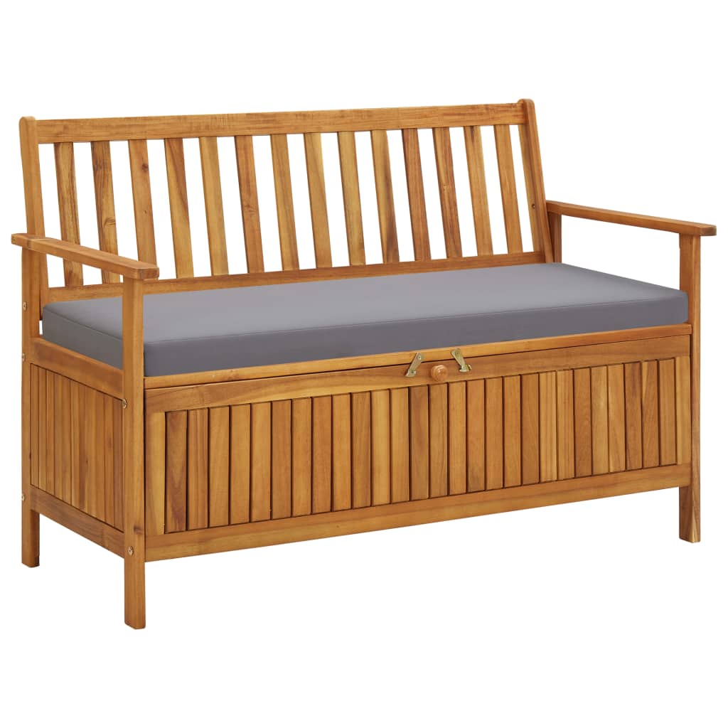 vidaXL Outdoor Storage Bench Deck Box for Patio Furniture Solid Wood Acacia-4