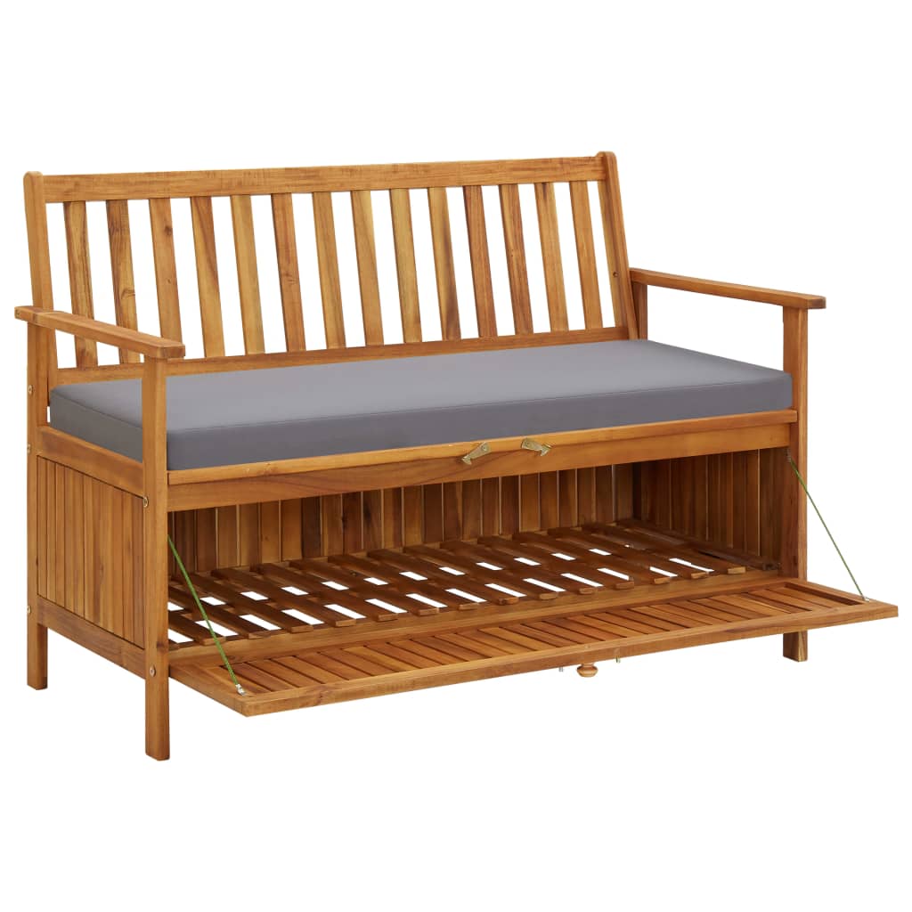 vidaXL Outdoor Storage Bench Deck Box for Patio Furniture Solid Wood Acacia-40