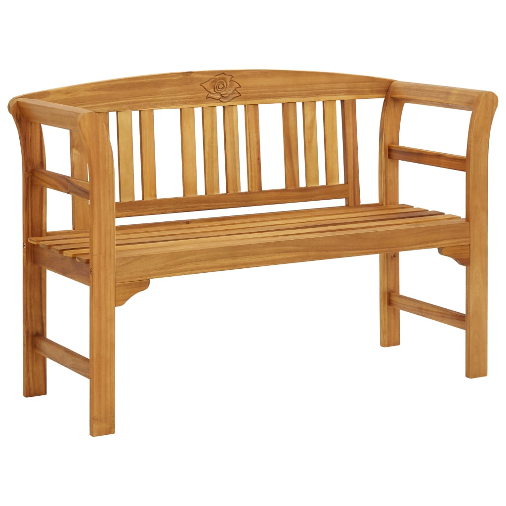 vidaXL Outdoor Patio Bench Garden Park Bench with Armrests Solid Wood Acacia-0