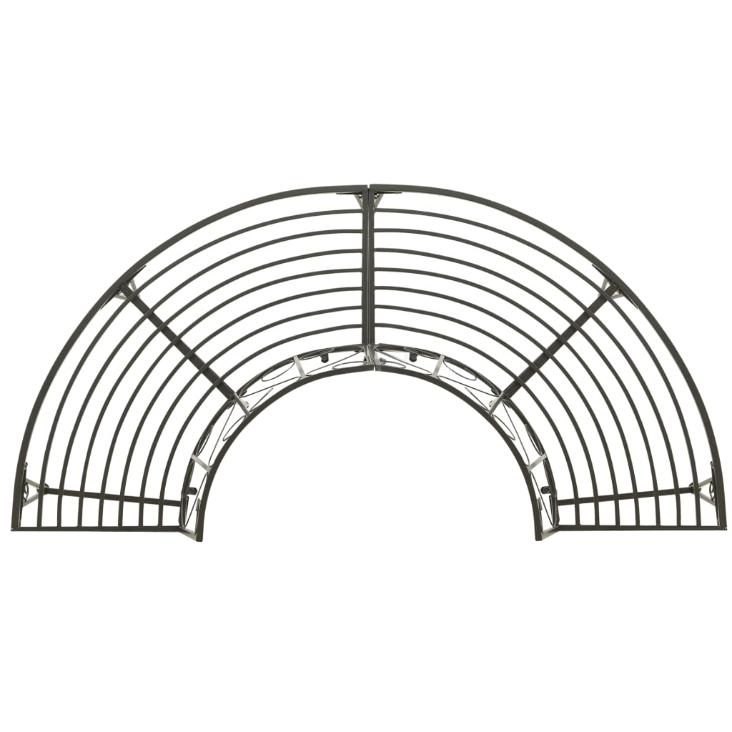 vidaXL Patio Half Round Tree Bench 63" Steel-2