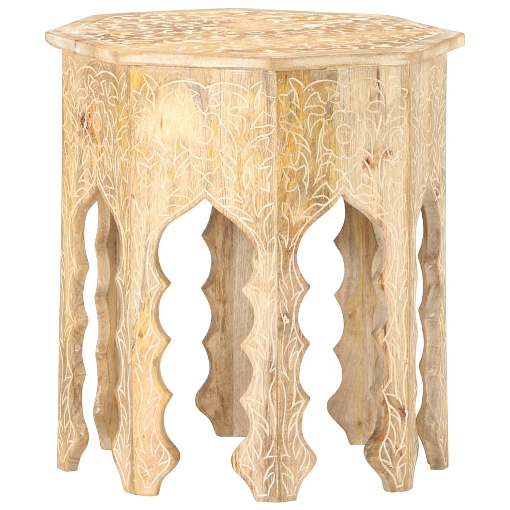 vidaXL Side Table Ø18.9" Solid Mango Wood-0