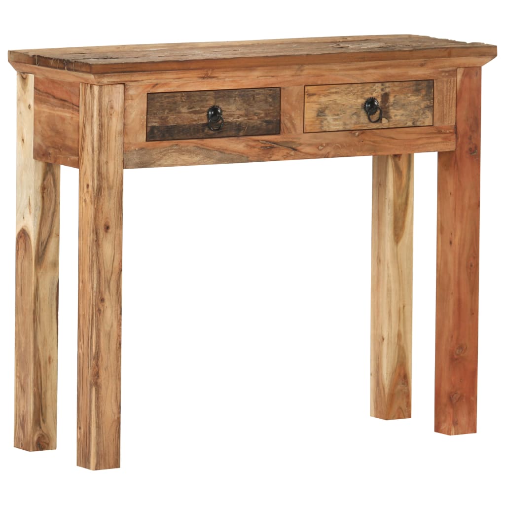 vidaXL Console Table 35.6"x11.8"x29.5" Solid Acacia Wood and Reclaimed Wood-0