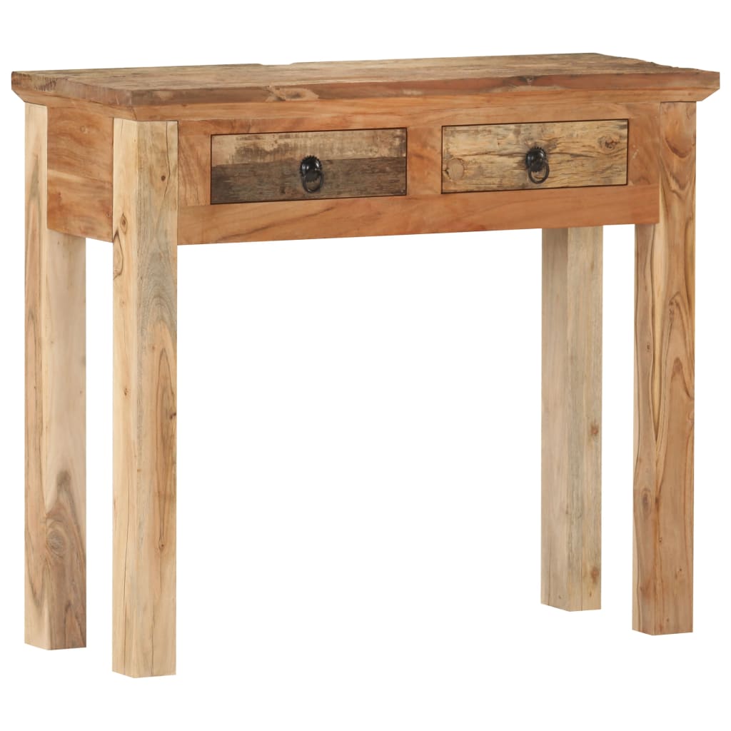 vidaXL Console Table 35.6"x11.8"x29.5" Solid Acacia Wood and Reclaimed Wood-1