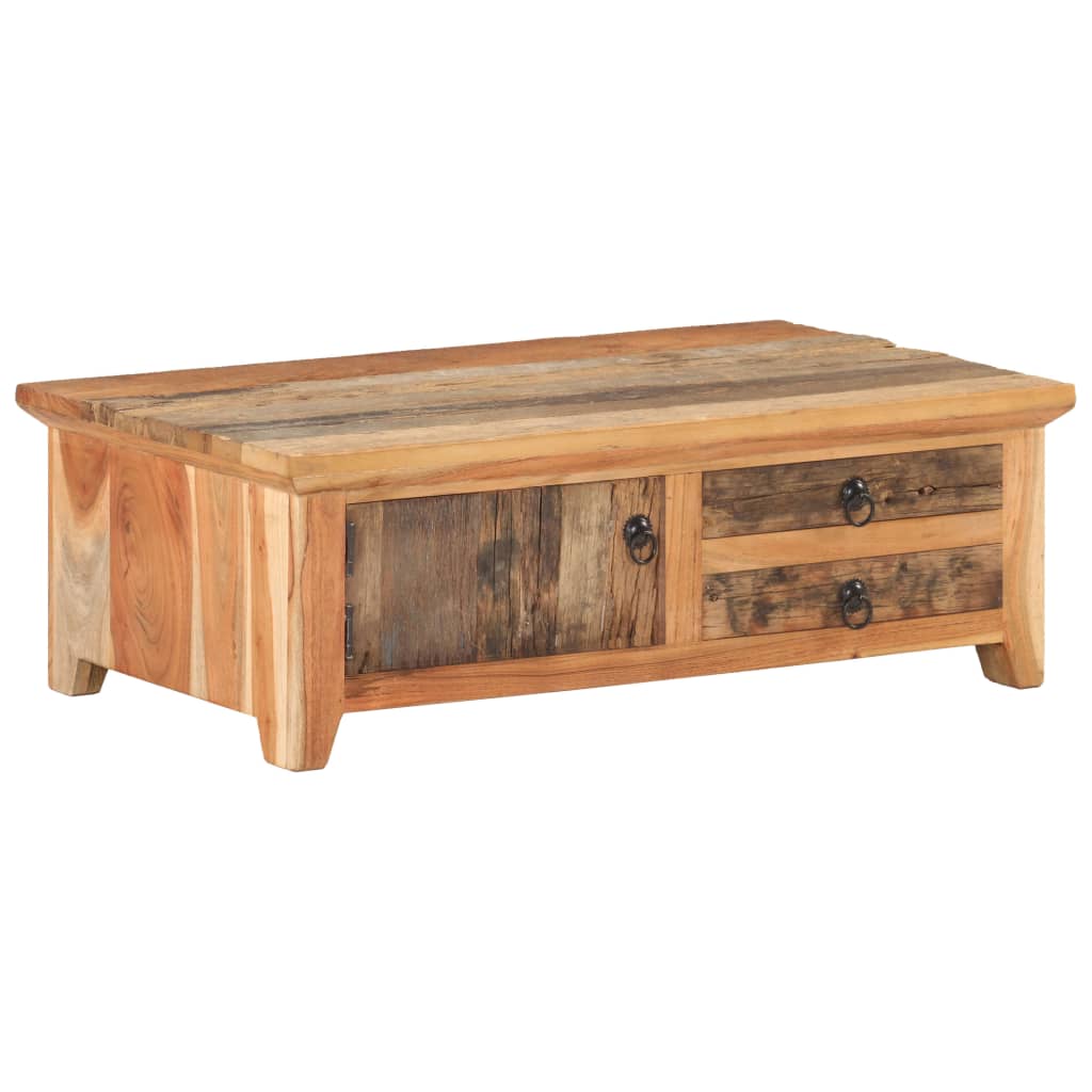 vidaXL Coffee Table 35.4"x19.7"x12.2" Solid Reclaimed Wood-8
