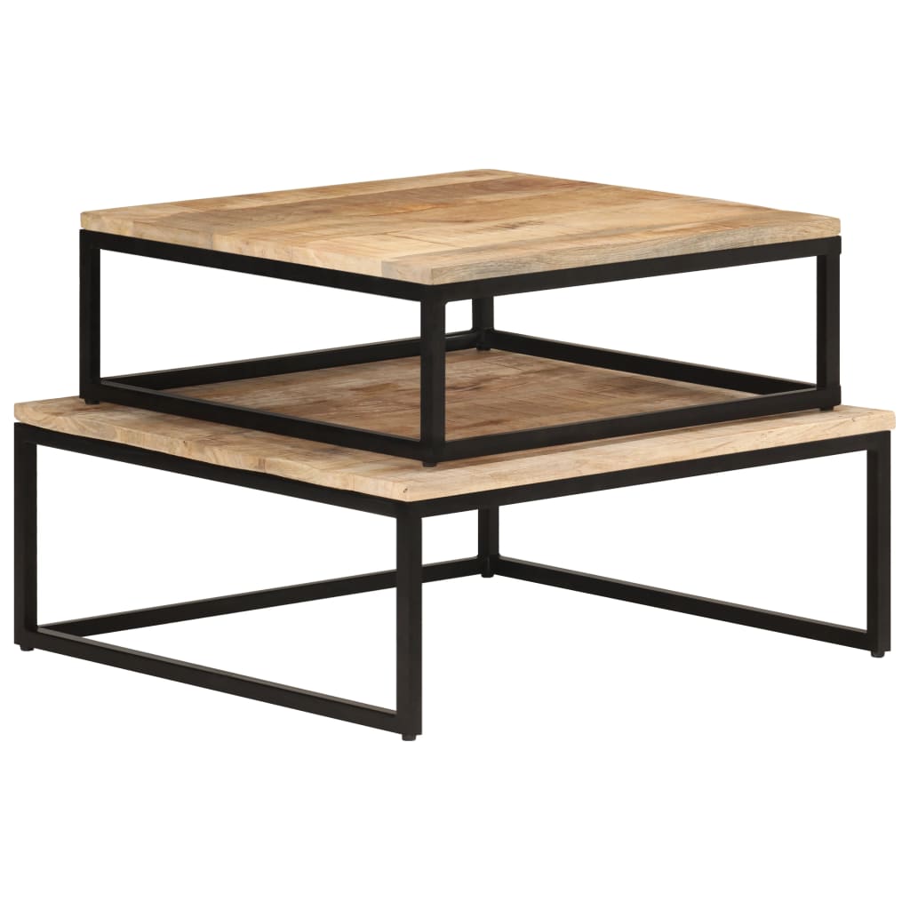 vidaXL Nesting Coffee Tables 2 pcs Solid Mango Wood-3