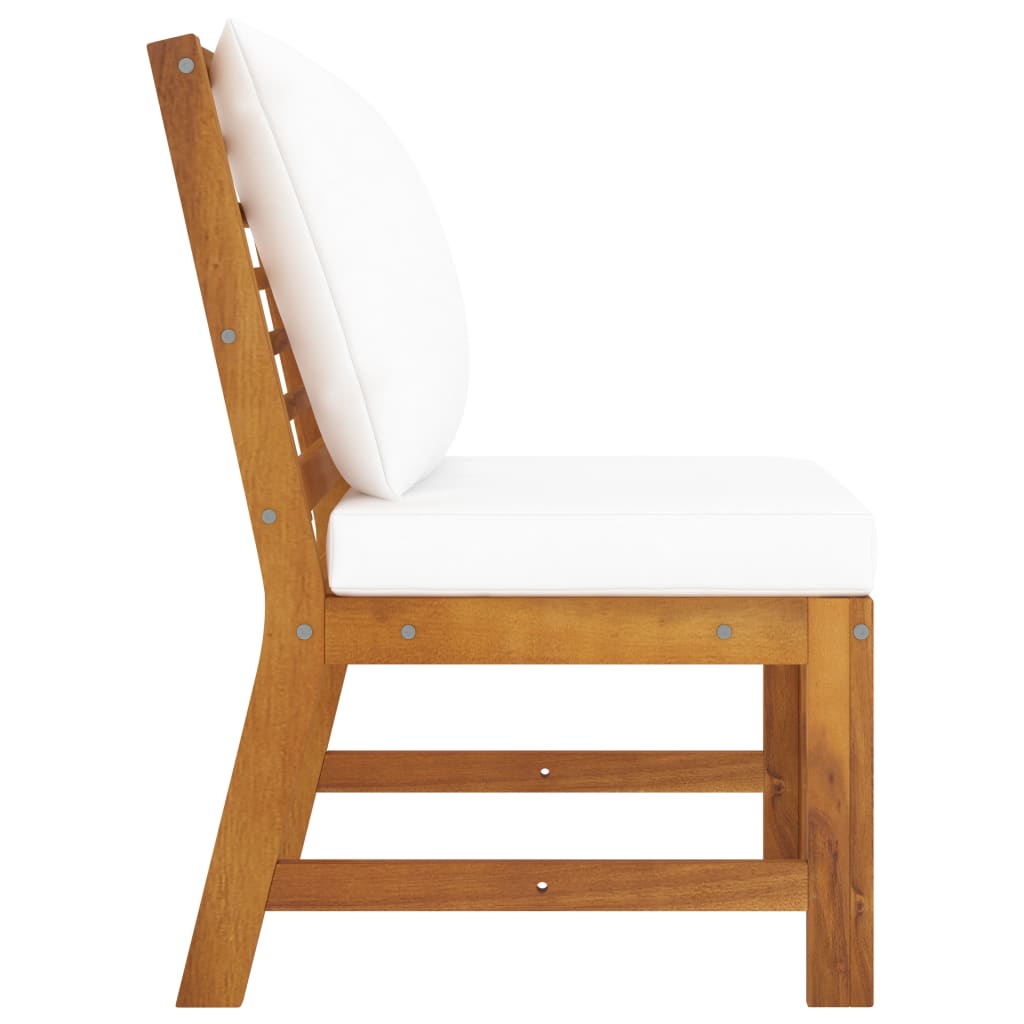 vidaXL 3 Piece Patio Lounge Set with Cream Cushion Solid Acacia Wood-10