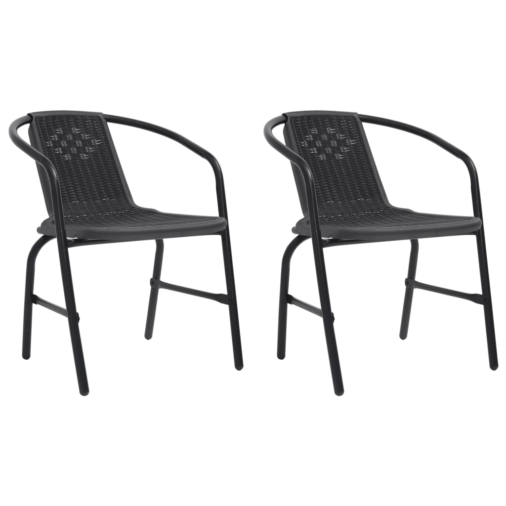 vidaXL Rattan Dining Chairs Stack Chair Plastic Rattan and Steel 242.5 lb-20