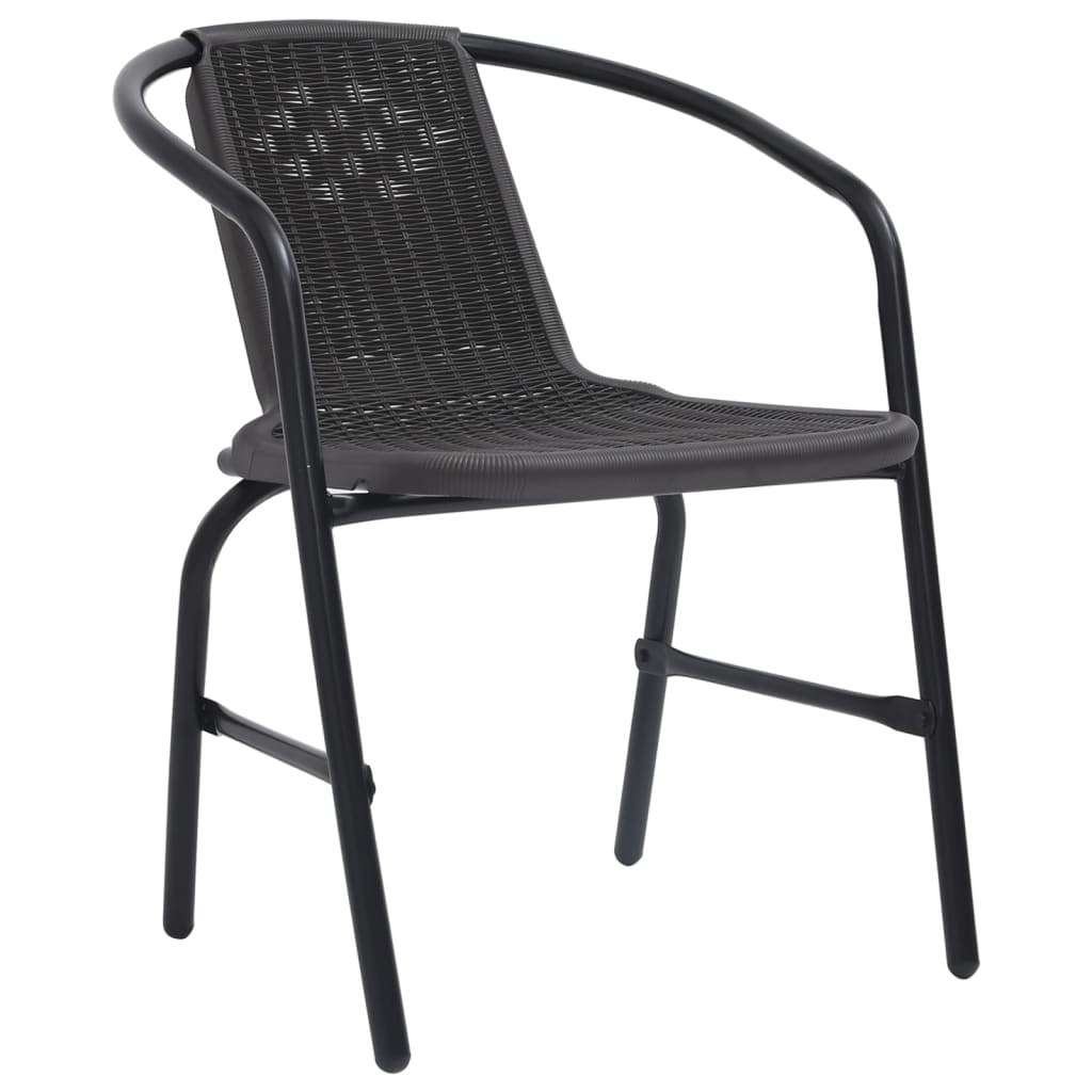 vidaXL Rattan Dining Chairs Stack Chair Plastic Rattan and Steel 242.5 lb-1