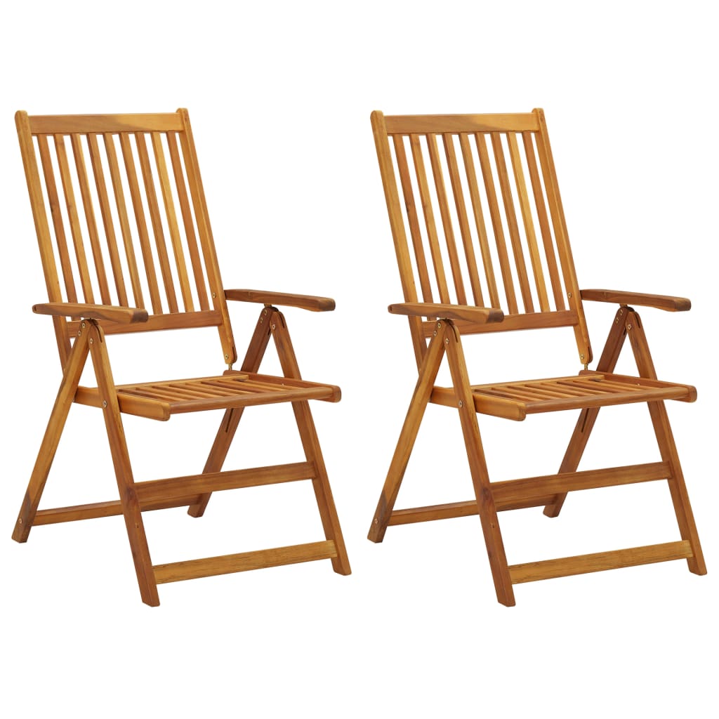 vidaXL Outdoor Recliner Chairs Patio Reclining Lounge Chair Solid Wood Acacia-0