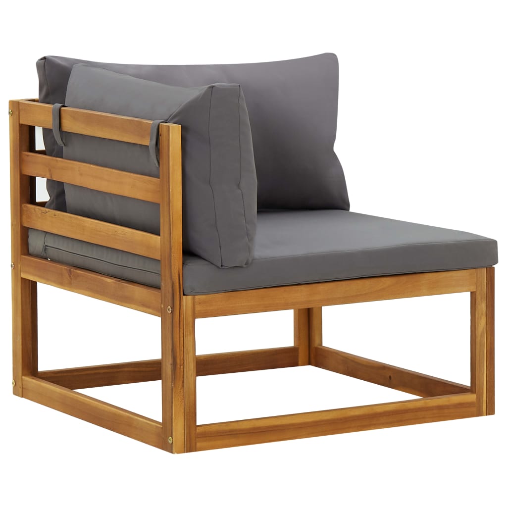 vidaXL Sectional Corner Sofas 2 pcs with Cushions Dark Gray-1