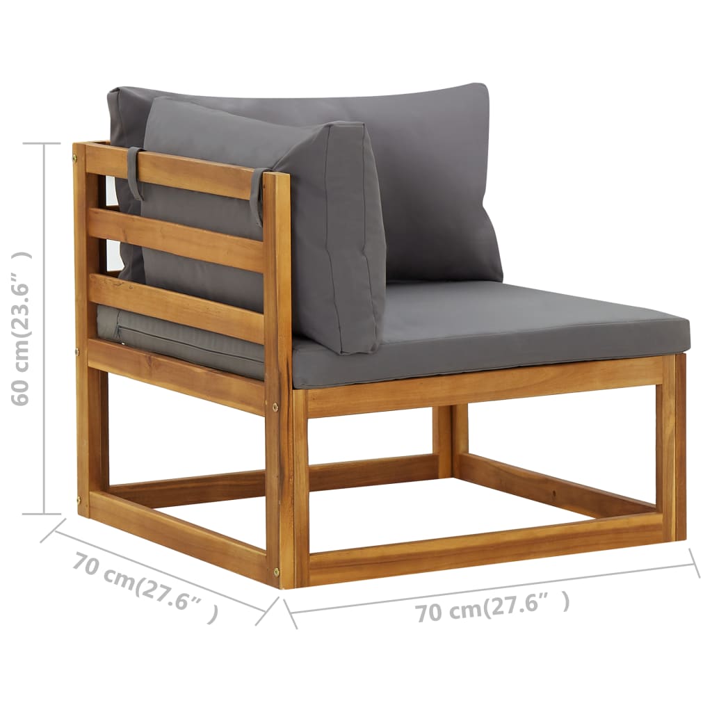 vidaXL Sectional Corner Sofas 2 pcs with Cushions Dark Gray-7