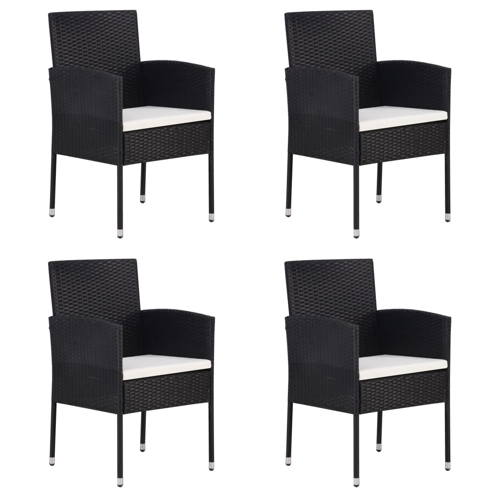 vidaXL Patio Chair 2 Pcs Patio Rattan Dining Chair with Cushions Poly Rattan-9
