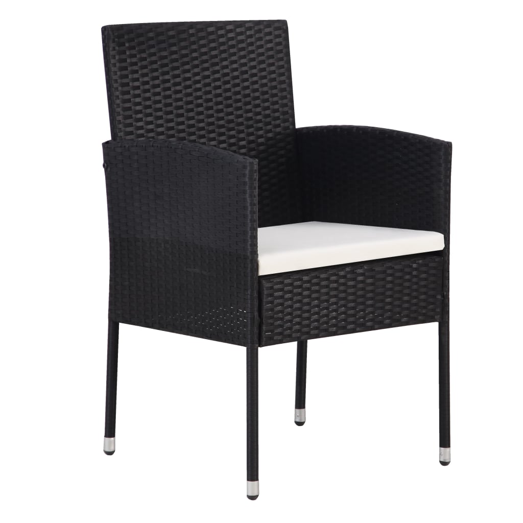 vidaXL Patio Chair 2 Pcs Patio Rattan Dining Chair with Cushions Poly Rattan-11
