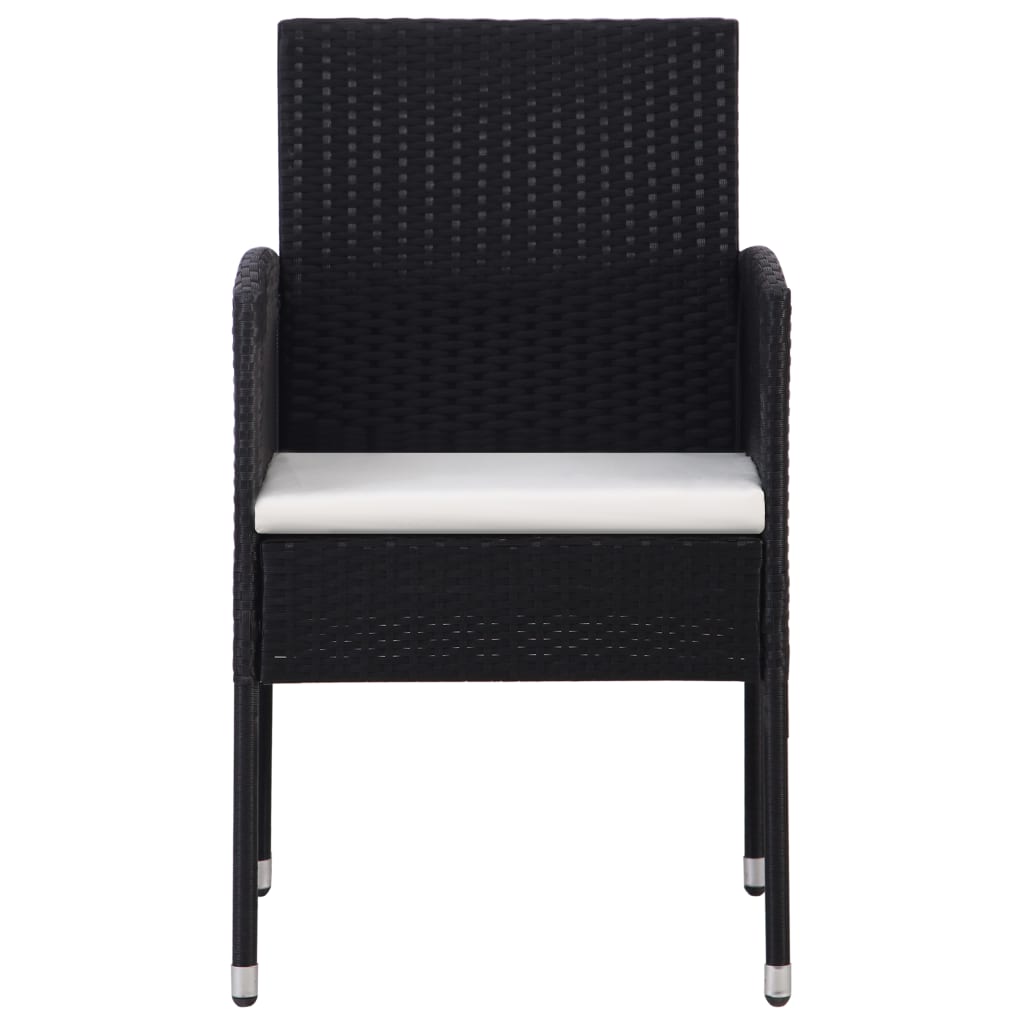 vidaXL Patio Chair 2 Pcs Patio Rattan Dining Chair with Cushions Poly Rattan-13
