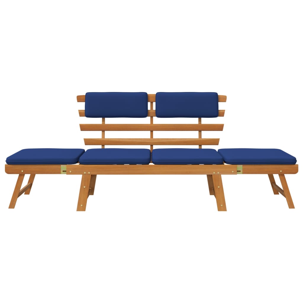vidaXL Patio Bench Outdoor Garden Bench with Cushions 2-in-1 Solid Wood Acacia-41