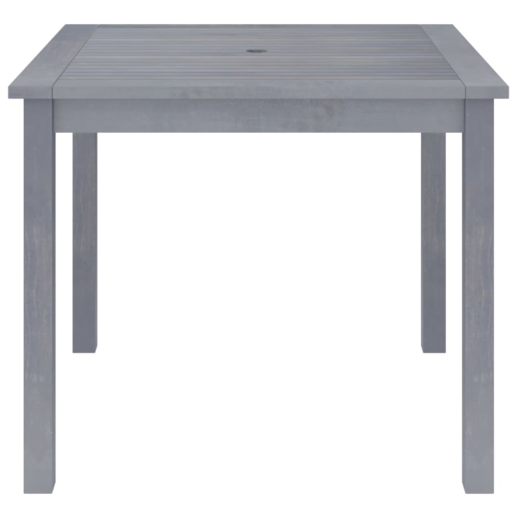vidaXL Outdoor Dining Table Patio Table with Umbrella Hole Solid Acacia Wood-3