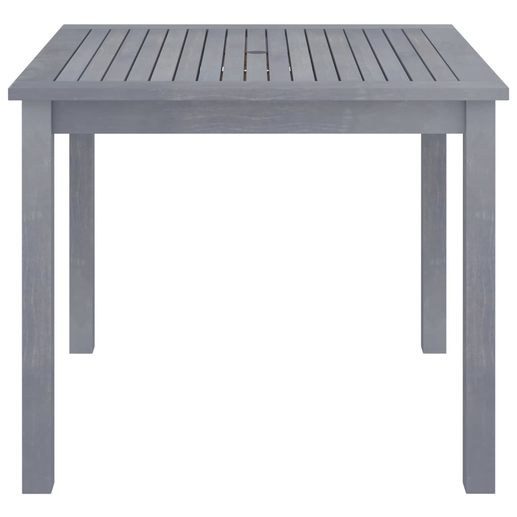 vidaXL Outdoor Dining Table Patio Table with Umbrella Hole Solid Acacia Wood-5