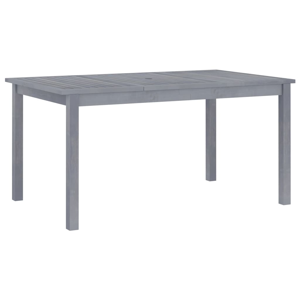 vidaXL Outdoor Dining Table Patio Table with Umbrella Hole Solid Acacia Wood-7