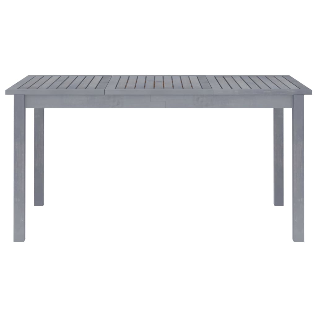 vidaXL Outdoor Dining Table Patio Table with Umbrella Hole Solid Acacia Wood-9