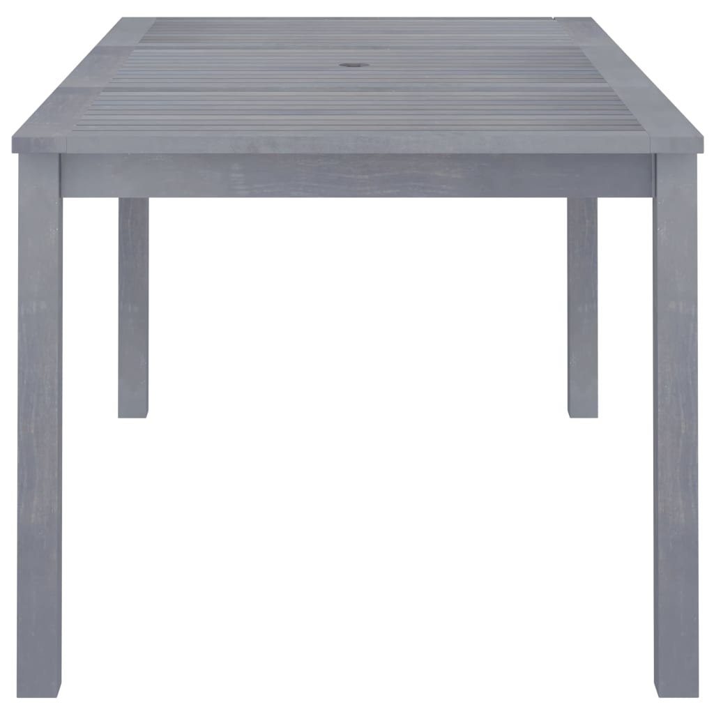 vidaXL Outdoor Dining Table Patio Table with Umbrella Hole Solid Acacia Wood-11