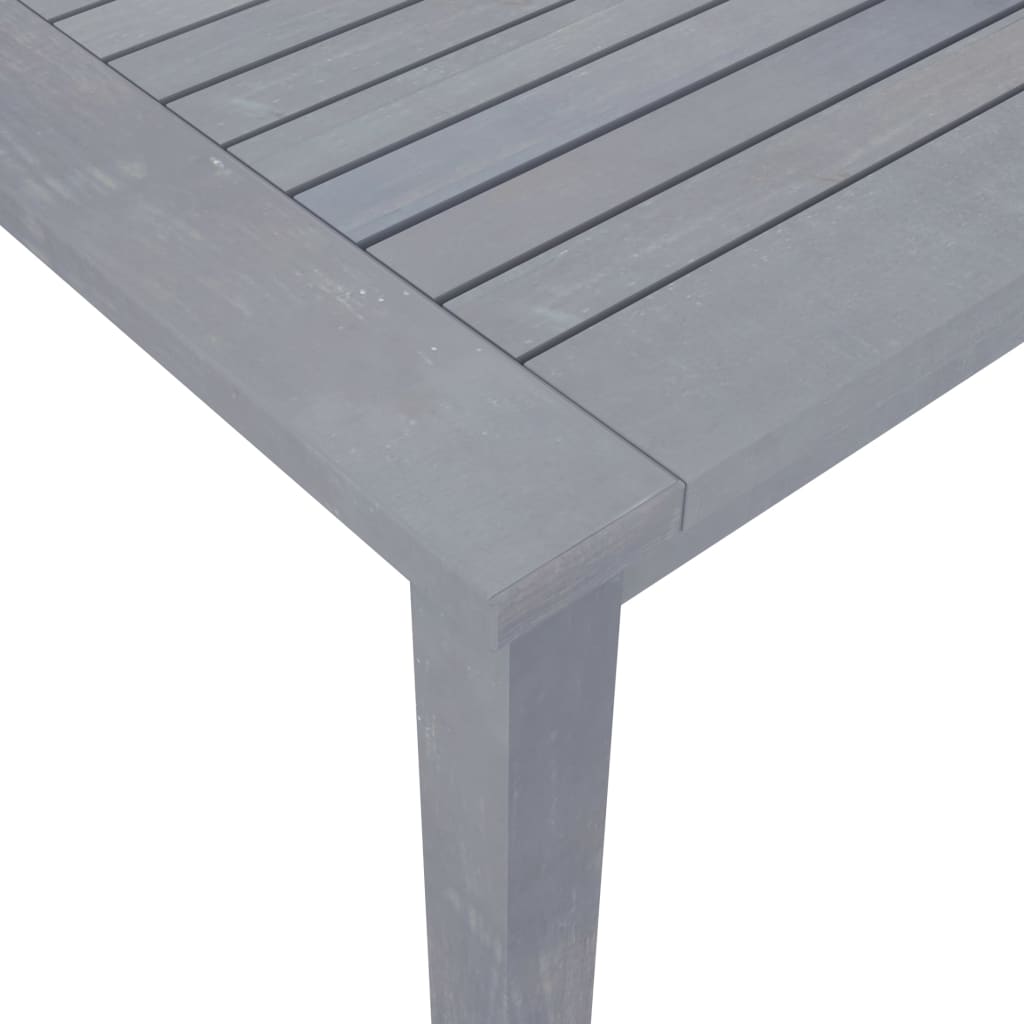 vidaXL Outdoor Dining Table Patio Table with Umbrella Hole Solid Acacia Wood-6