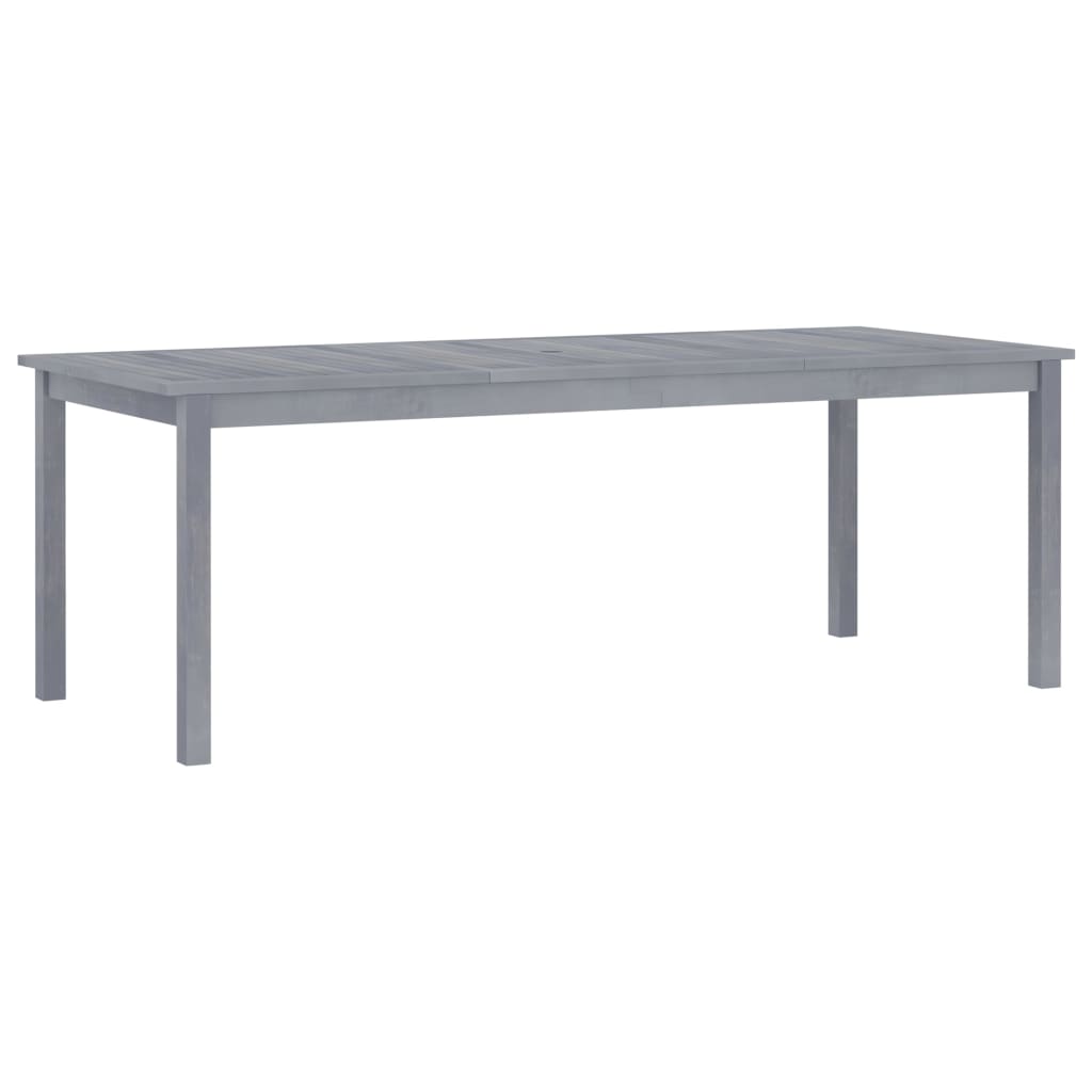 vidaXL Outdoor Dining Table Patio Table with Umbrella Hole Solid Acacia Wood-13