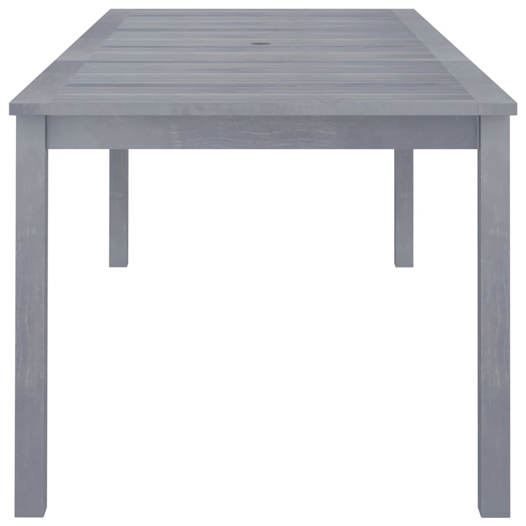 vidaXL Outdoor Dining Table Patio Table with Umbrella Hole Solid Acacia Wood-17