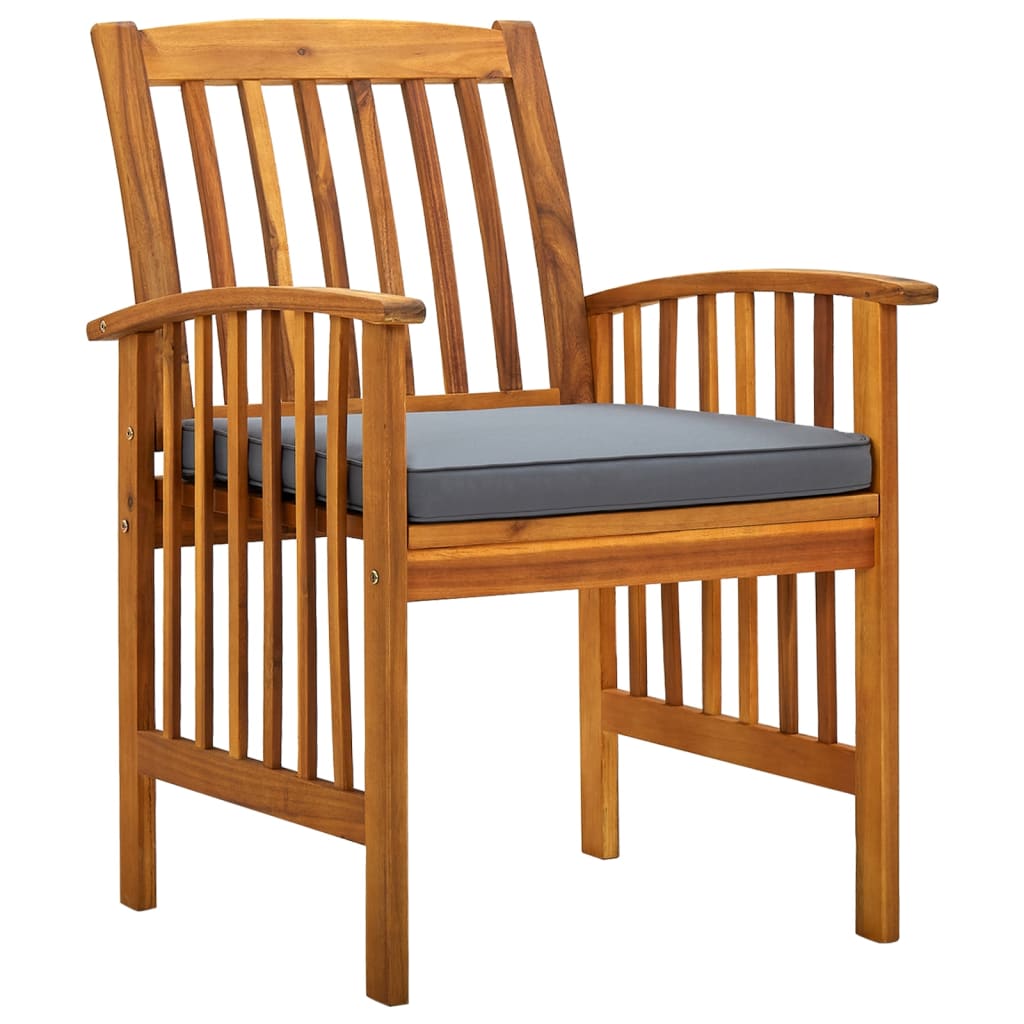 vidaXL Patio Dining Chairs Outdoor Patio Chair with Cushions Solid Wood Acacia-0