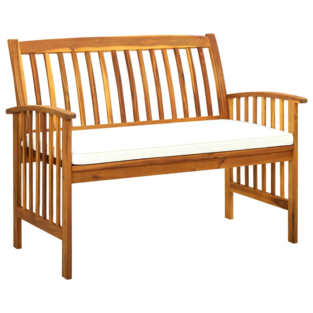vidaXL Outdoor Patio Bench Garden Park Bench with Cushion Solid Wood Acacia-1