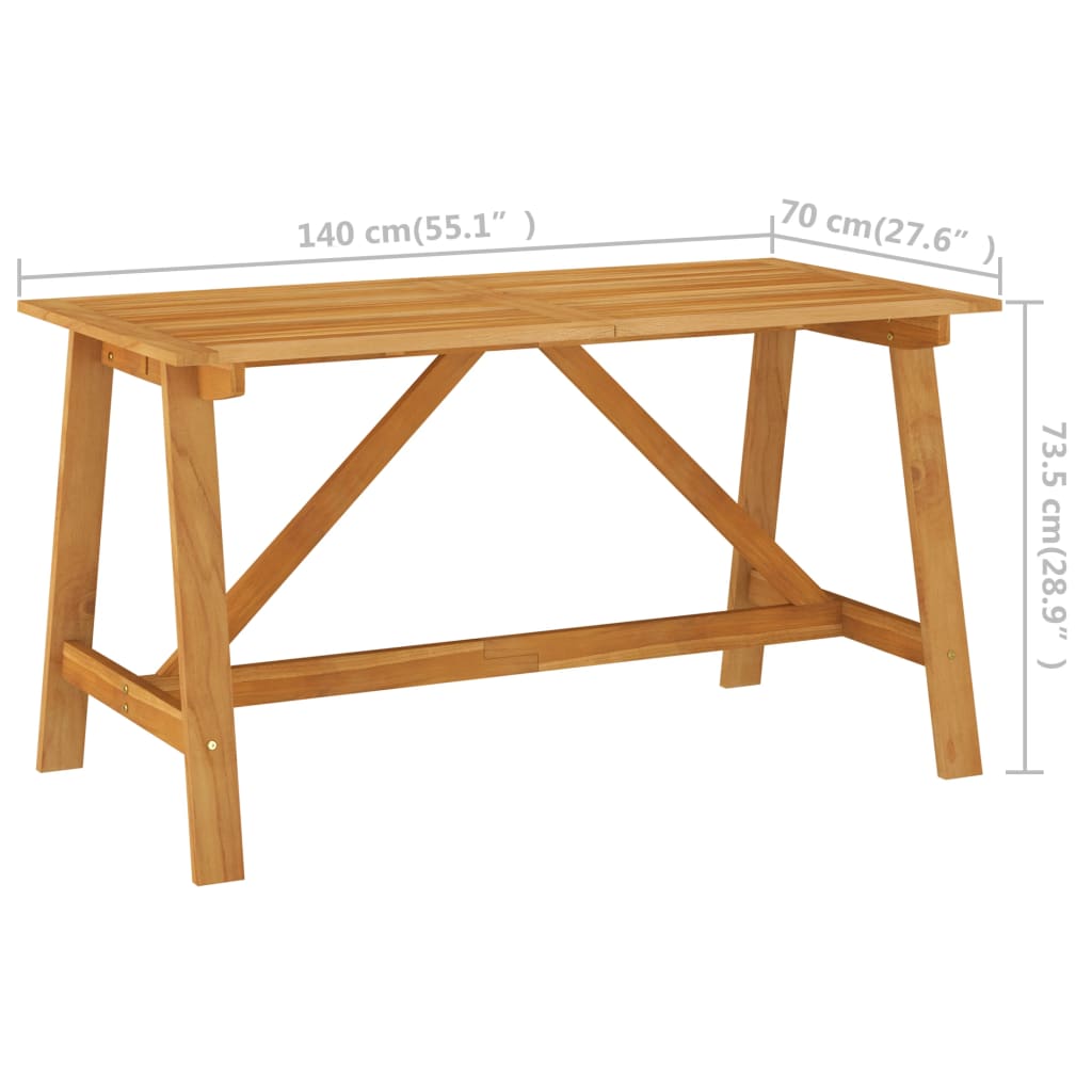 vidaXL Patio Table Outdoor Dining Table Garden Furniture Solid Wood Acacia-16