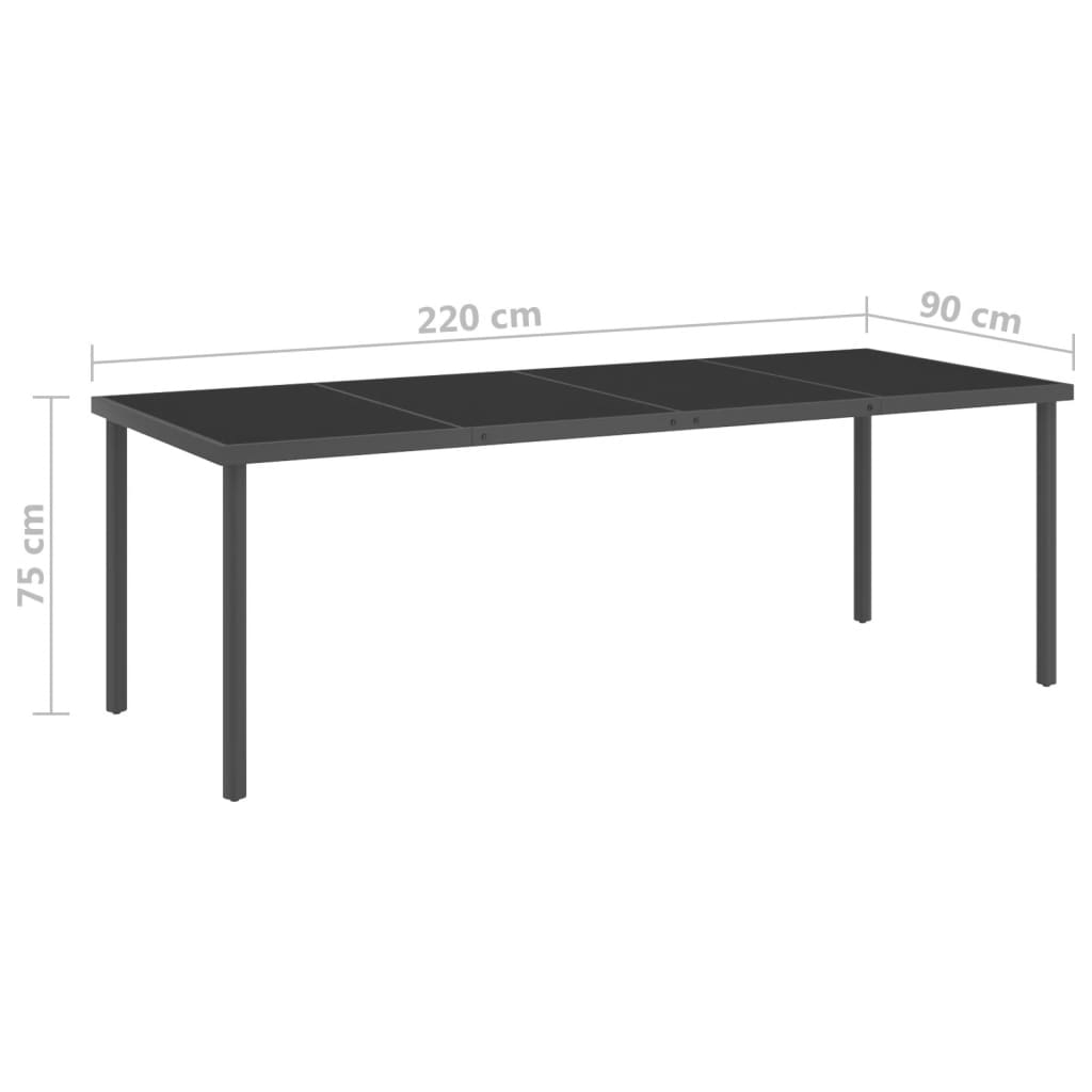 vidaXL Patio Dining Table Anthracite Table 66.9"x66.9"x28.3"/86.6"x35.4"x29.5"-8