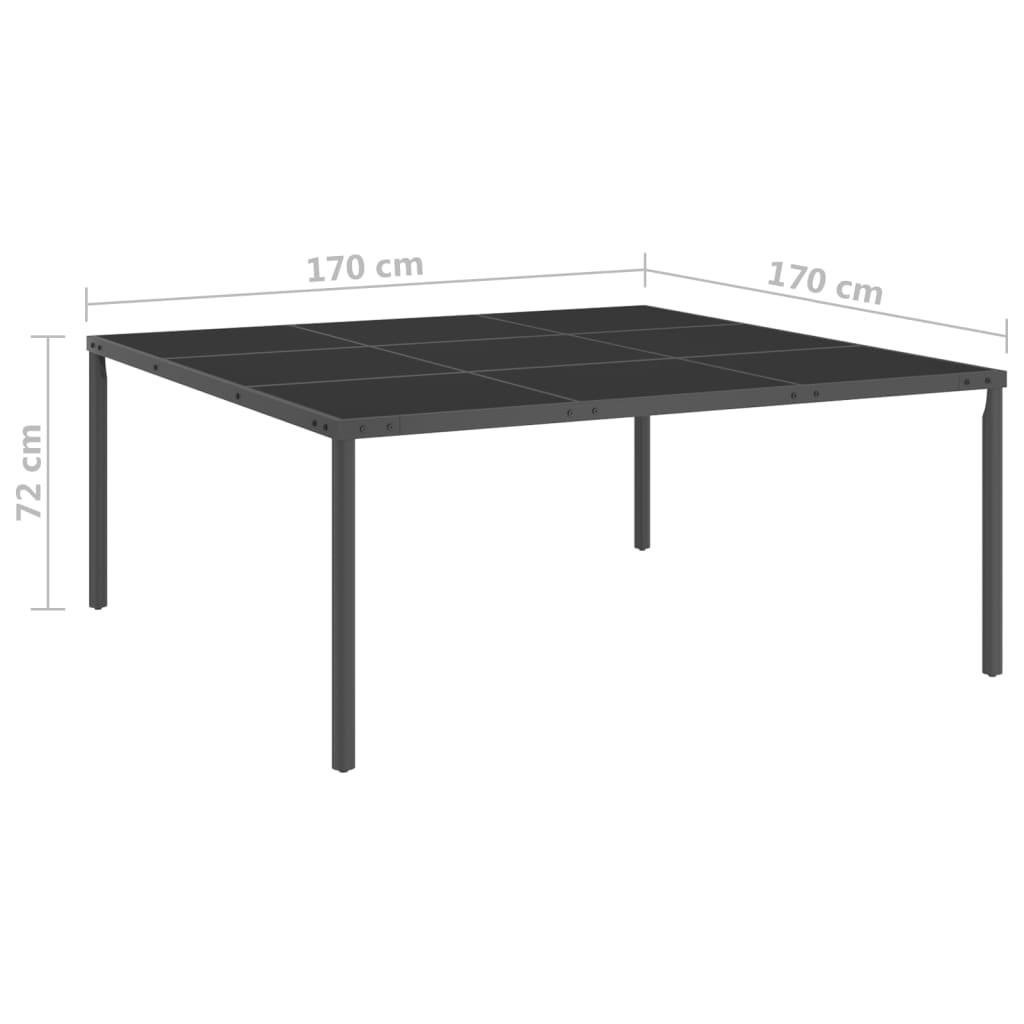vidaXL Patio Dining Table Anthracite Table 66.9"x66.9"x28.3"/86.6"x35.4"x29.5"-10