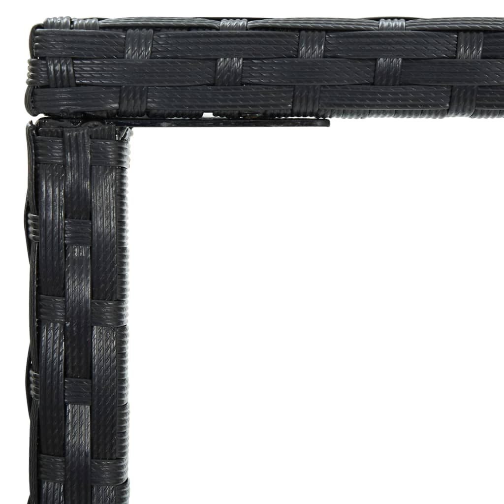 vidaXL Bar Table Outdoor Pub Counter Height Table with Glass Top PE Rattan-3