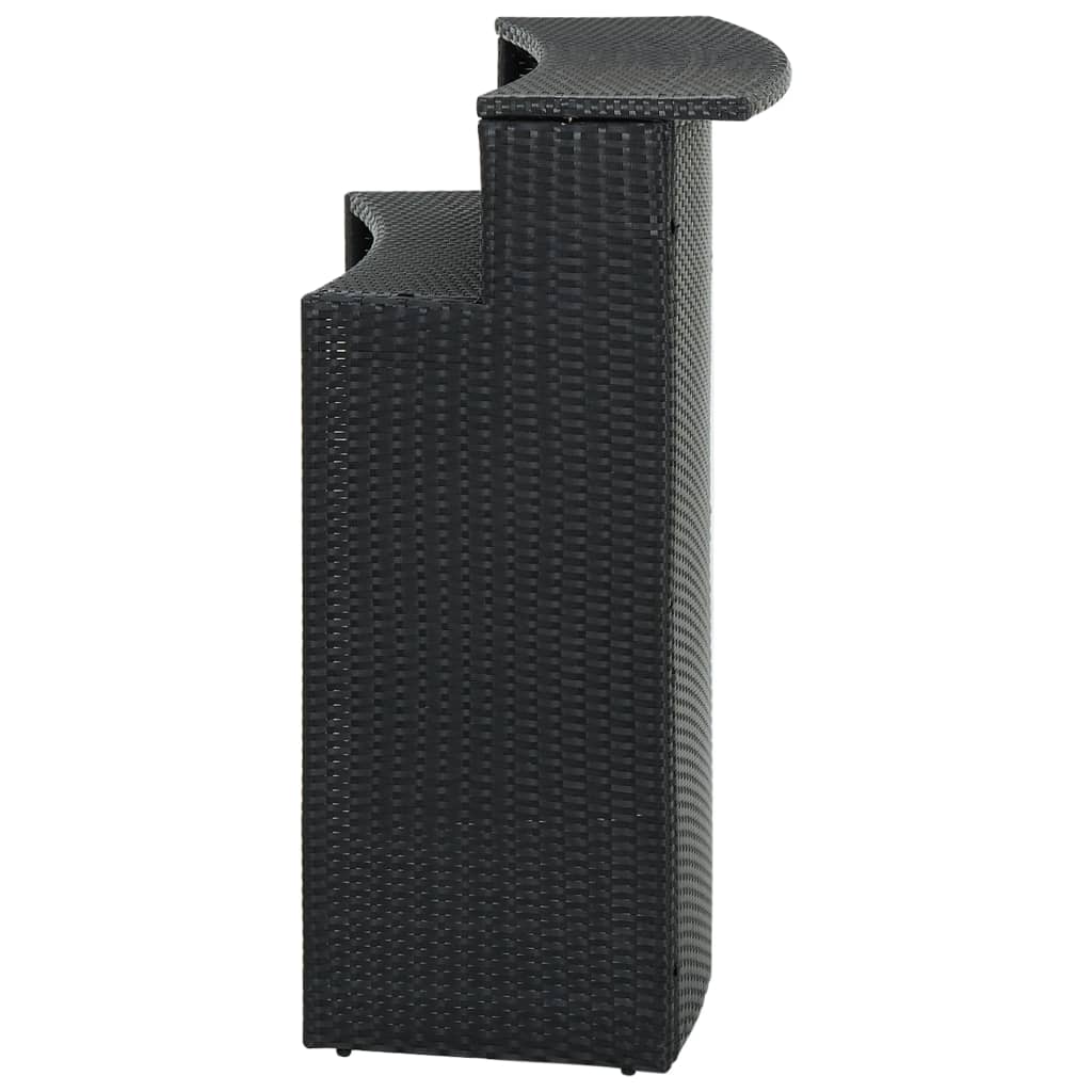 vidaXL Bar Table Outdoor Counter Height Pub Table with 2 Shelves PE Rattan-5