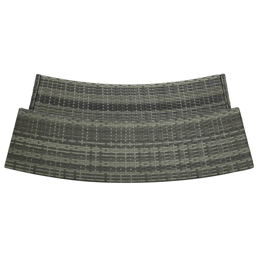 vidaXL Bar Table Outdoor Counter Height Pub Table with 2 Shelves PE Rattan-11