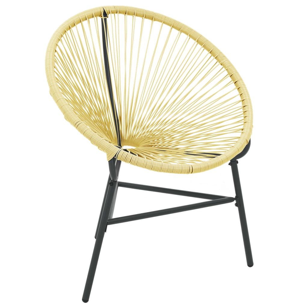 vidaXL Patio Moon Chair Outdoor Acapulco Chair with Steel Frame Poly Rattan-6