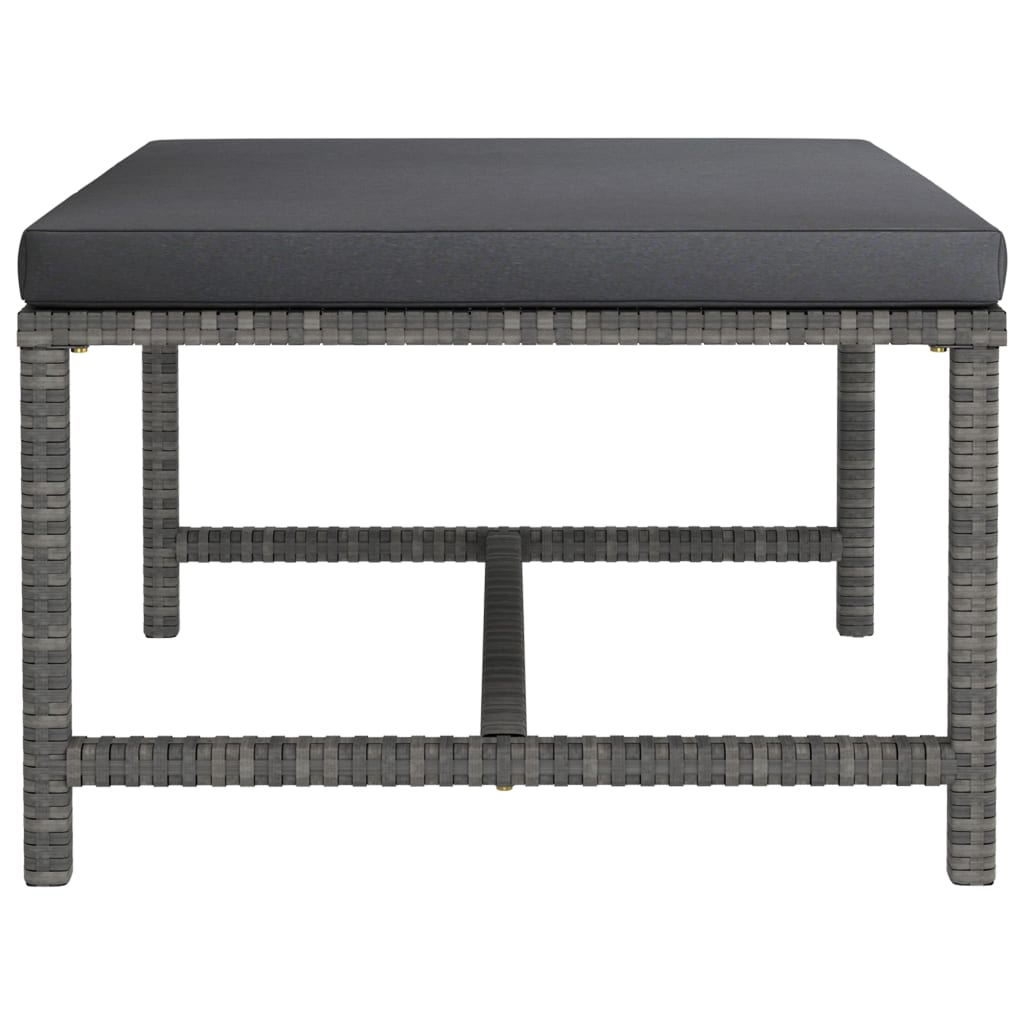 vidaXL 4 Piece Patio Sofa Set with Cushions Poly Rattan Gray-0