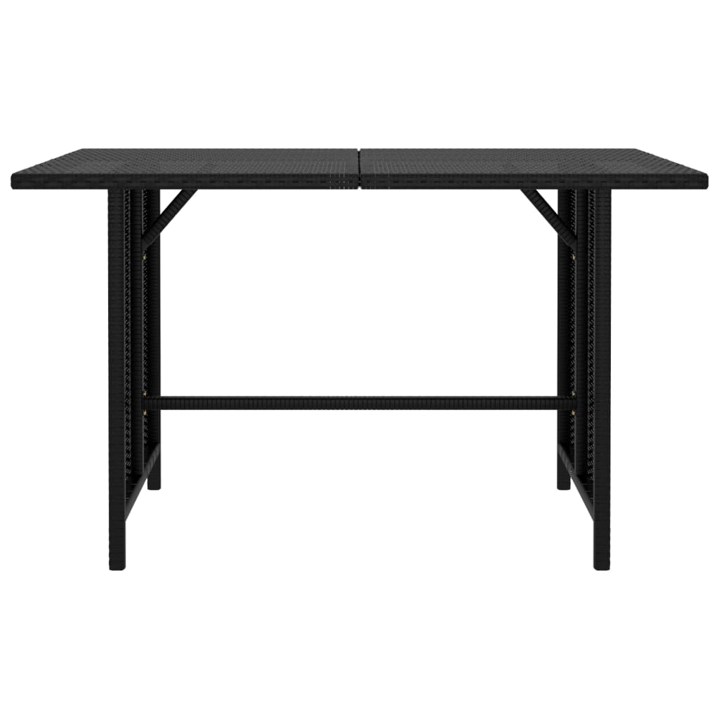 vidaXL Patio Dining Table Black 43.3"x27.6"x25. 6"Poly Rattan-1