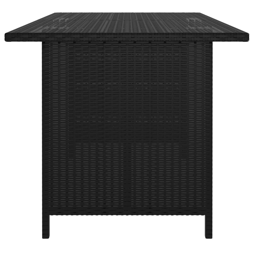 vidaXL Patio Dining Table Black 43.3"x27.6"x25. 6"Poly Rattan-2