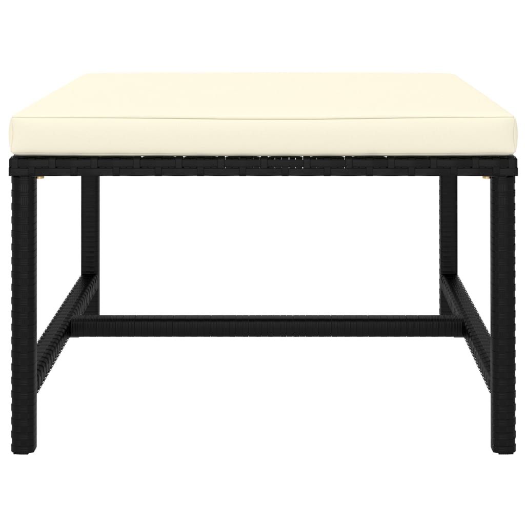 vidaXL 5 Piece Patio Sofa Set with Cushions Black Poly Rattan-7