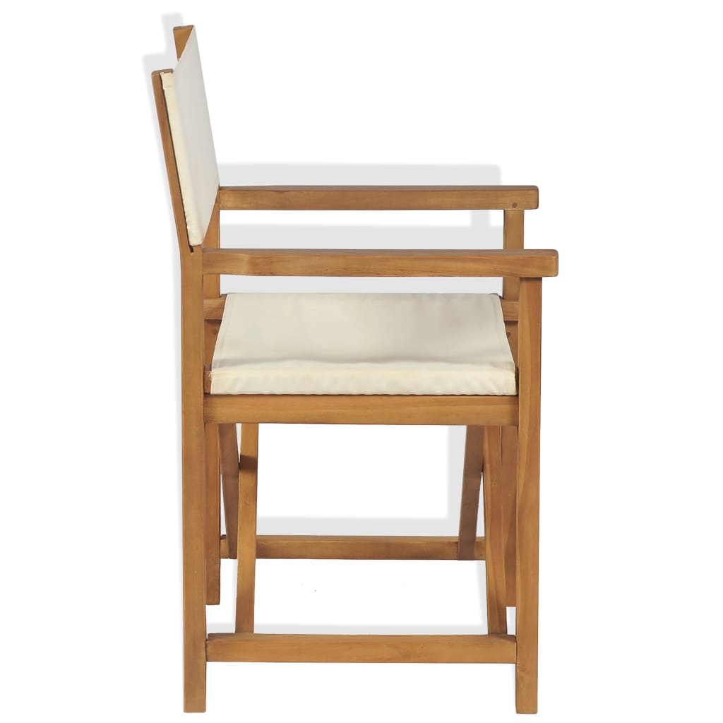 vidaXL Folding Director's Chairs 2 pcs Solid Teak Wood-2
