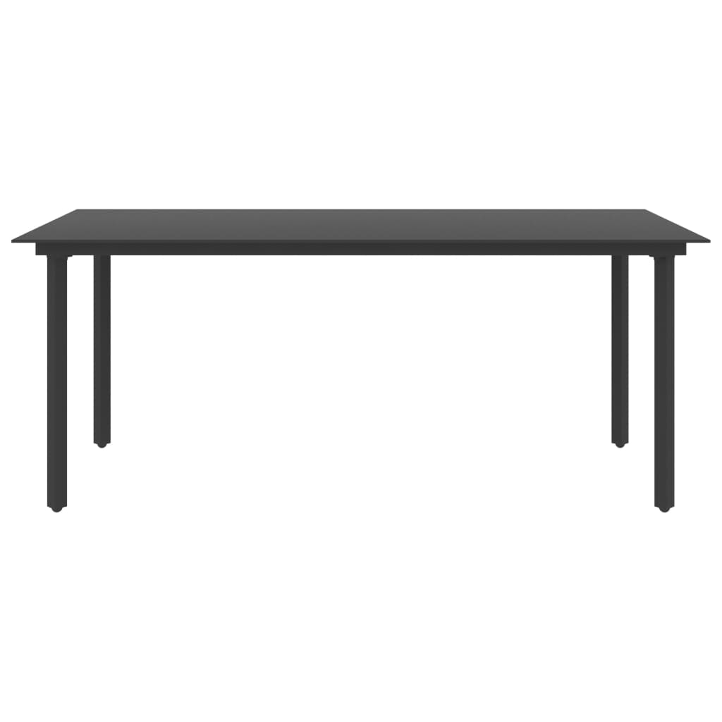 vidaXL Outdoor Dining Table Patio Table with Glass Top Garden Furniture Steel-3