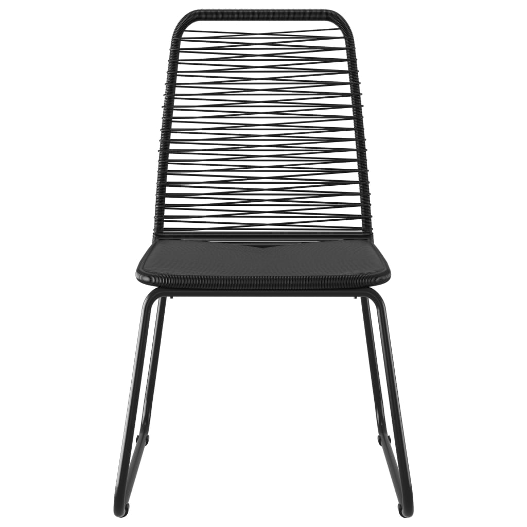 vidaXL Patio Chairs Outdoor Patio Dining Chair with Backrest Poly Rattan Black-4