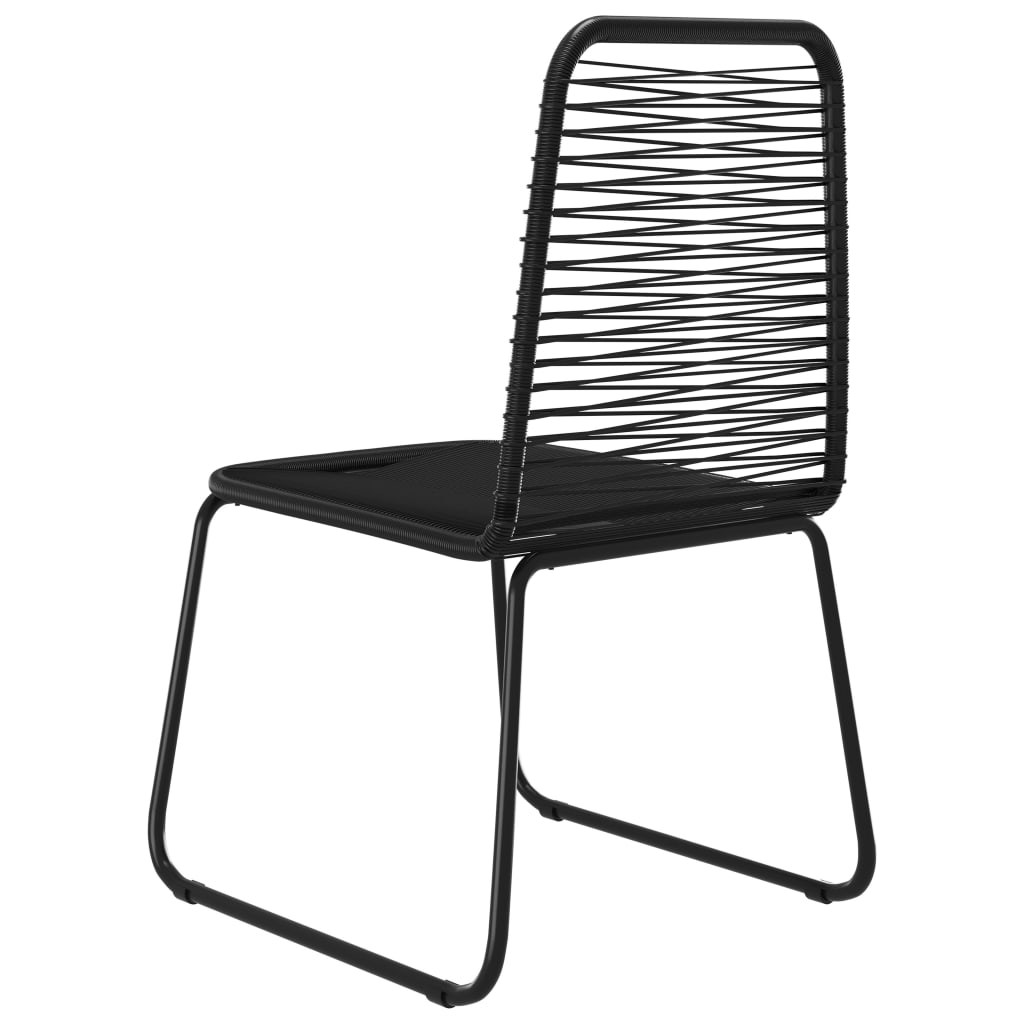 vidaXL Patio Chairs Outdoor Patio Dining Chair with Backrest Poly Rattan Black-13